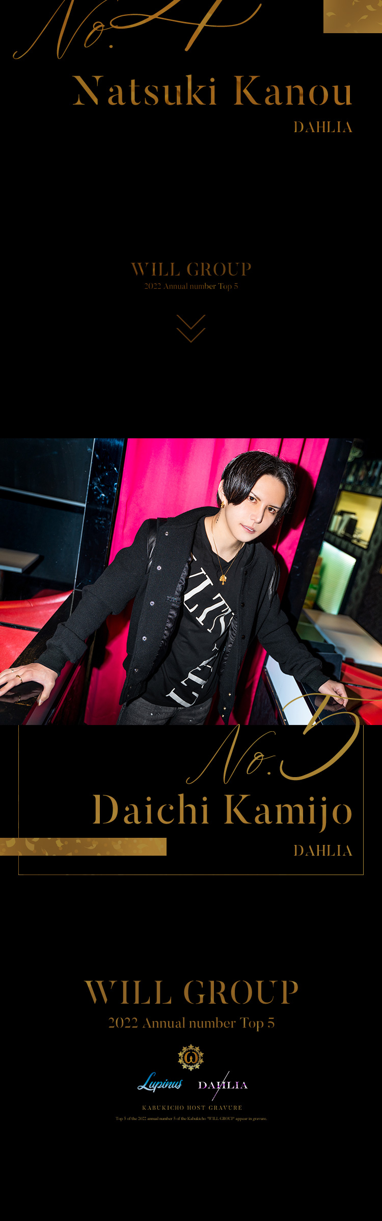 歌舞伎町『WILL GROUP』の5人がグラビアに登場♪